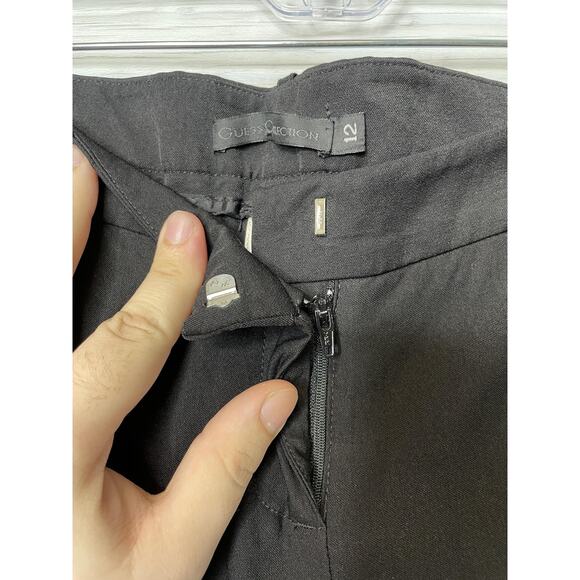 Guess Collection Pants Womens 12 Black Flare Stretch Dress Career Work USA Nylon - Picture 2 of 11